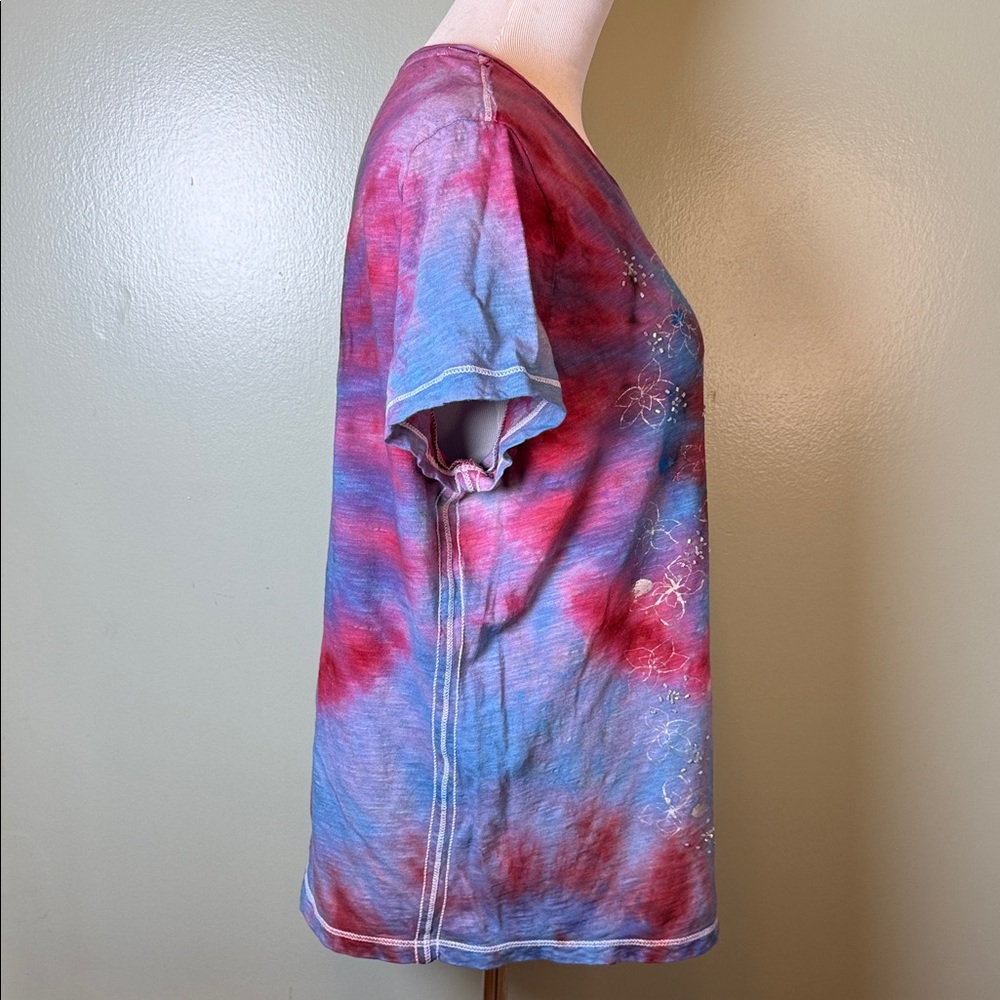 Tie-Dye Women's Top - Red and Blue - Picture 5 of 10